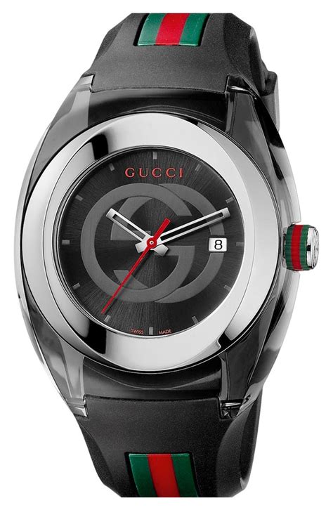 gucci sync stainless steel rubber-strap watch|gucci detachable shoulder strap replacement.